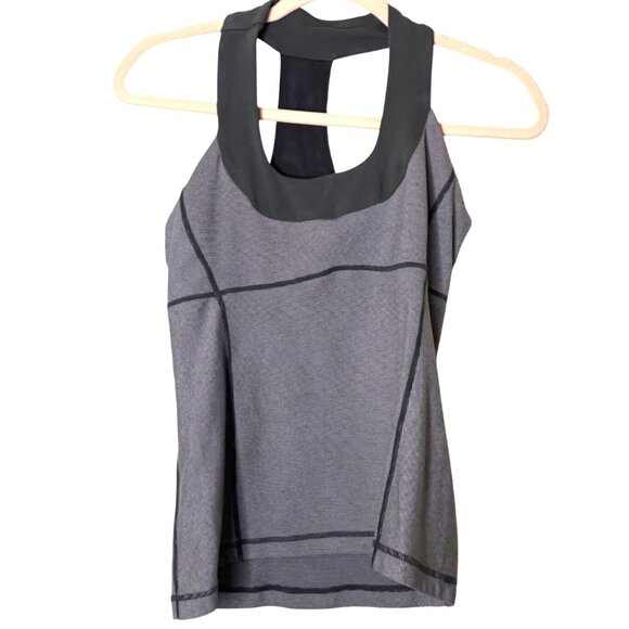 Lululemon Tops - Lululemon Scoop Neck Tank Racerback Athletic Top Size 8 Shelf Bra
